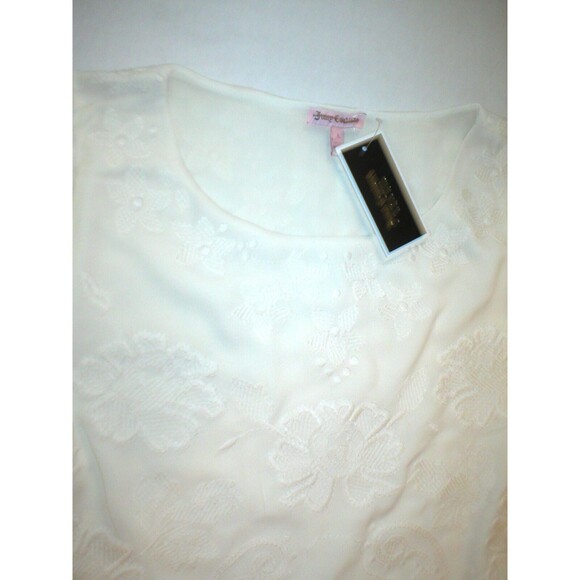 New $298 Juicy Couture Dress Short Womens L NWT Off White Embroider Texture Bell - Picture 1 of 6